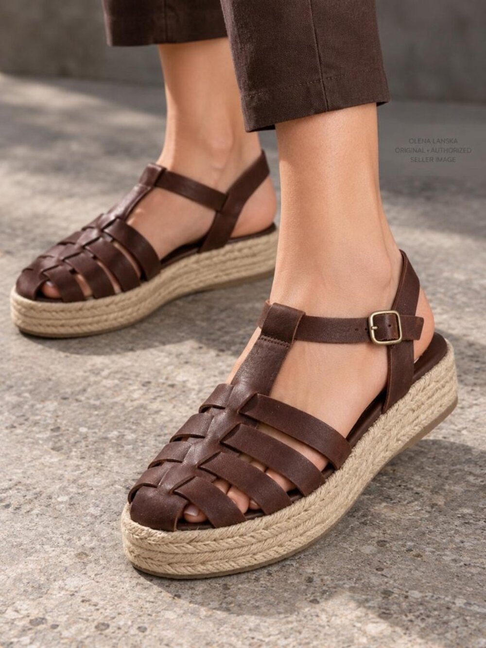 Steve Madden Fisherman Sandals Women Marlin Brown Leather 9.5M Espadrille NWT